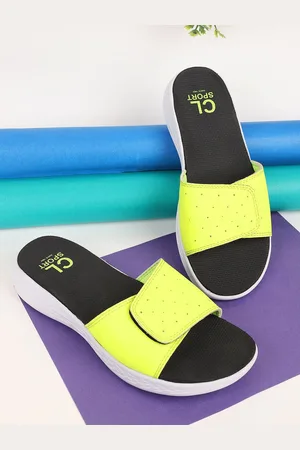 Carlton London Women Green & Black Sliders