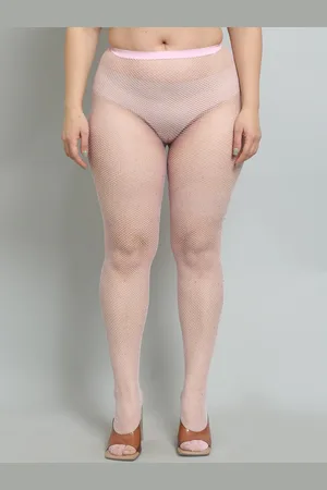 Color Style Diamond Rinestone Mid-Rise Semi Sheer Stockings