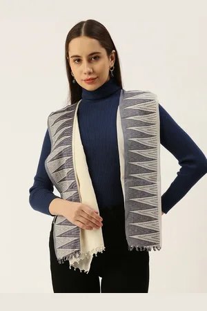 ASVA Colourblocked Scarf with Printed Detail