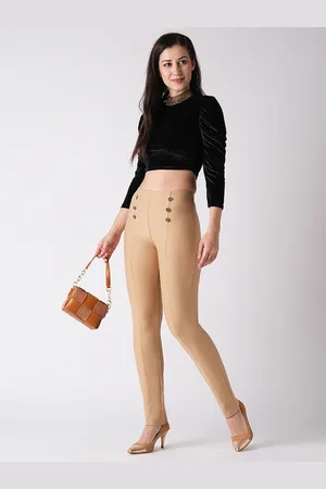 Globus Women Camel Brown Skinny Fit Treggings