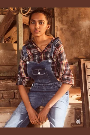 Crimsoune Club Grey Checked Shirt Style Crop Top