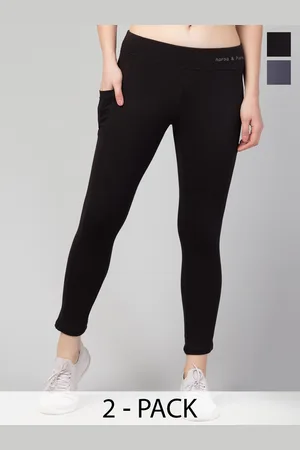 Apraa & Parma Clothing Set Of 2 Solid Cotton High Rise Ankle Length Tights