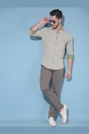 Crimsoune Club Classic Slim Fit Opaque Printed Cotton Casual Shirt