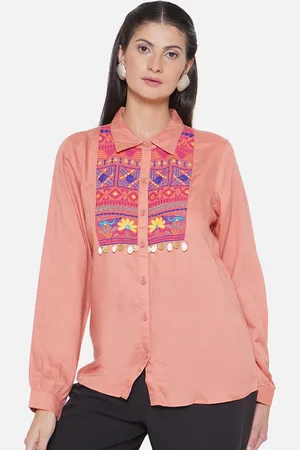 Kalini Geometric Embroidered Comfort Casual Shirt