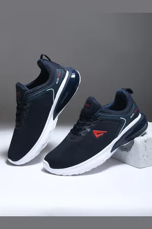IMPAKTO Men Navy Blue Breathable Mesh Running Non-Marking Shoes
