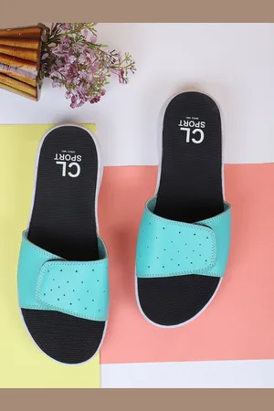 Carlton London Women Green & Black Sliders