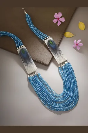 Bamboo Tree Jewels Blue Metal Handcrafted Necklace