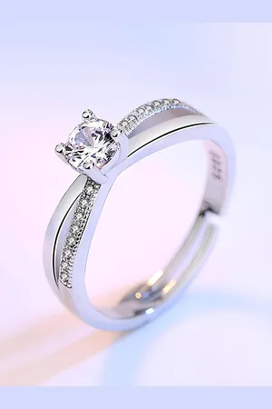KARISHMA KREATIONS Set Of 2 Silver-Plated CZ-Studded Adjustable Finger Rings