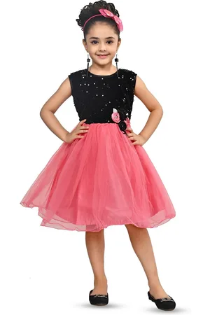 BAESD Girls Embellished Net Fit & Flare Dress