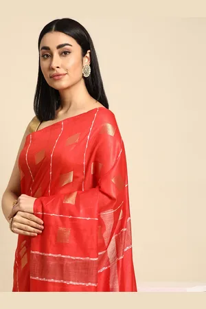 swatika Zari Silk Blend Muga Saree