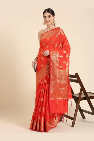 swatika Woven Design Ethnic Motifs Zari Banarasi Saree