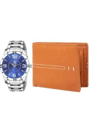 MARKQUES Men Analogue Bracelet Watch & Leather Wallet