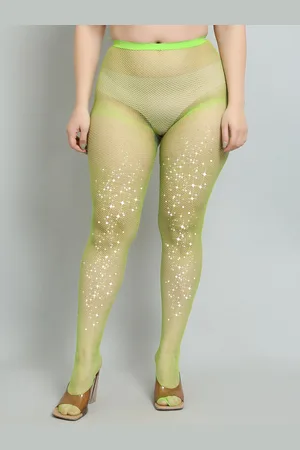 Color Style Rhinestone Studded Stockings