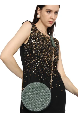 MARKQUES Embellished Leather Half Moon Sling Bag