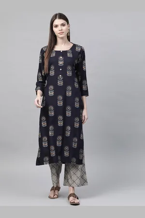 Ahika Ethnic Motifs Printed Straight Pure Cotton Kurta with Palazzos