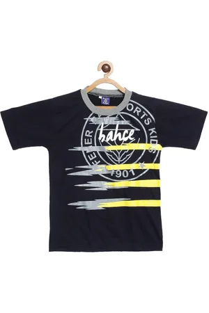 Sweet Angel Boys Navy Blue Printed Round Neck T-shirt