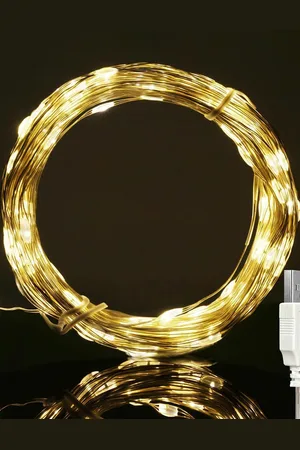 Homesake Yellow 2 Pieces Copper 100 LED Waterproof String Lights