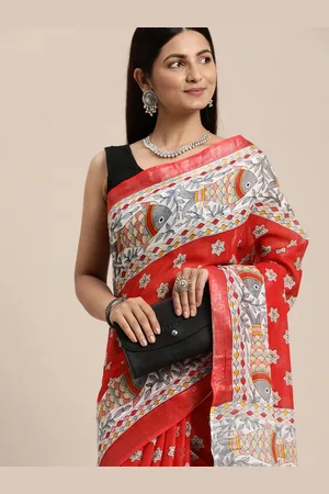swatika Kalamkari Bhagalpuri Saree