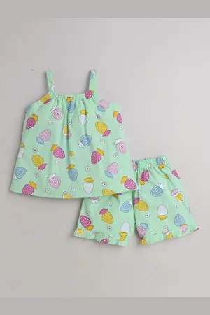 BAESD Girls Printed Pure Cotton Top With Shorts