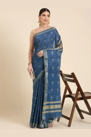 swatika Woven Design Ethnic Motifs Zari Bhagalpuri Saree