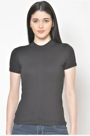 Cation Women Black Solid Top