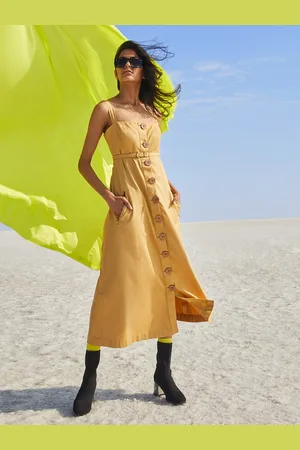 Crimsoune Club Khaki Empire Midi Dress