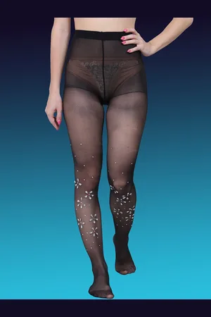 Color Style Diamond-Textured Semi Sheer Stockings