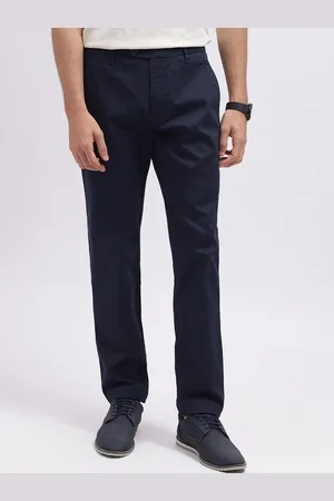 ICONIC Men Mid-Rise Pure Cotton Chinos Trousers