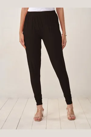 Lyra Women Brown Solid Churidar Length Leggings