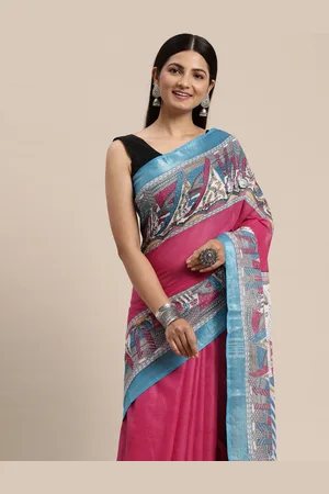 swatika Kalamkari Print Bhagalpuri Saree
