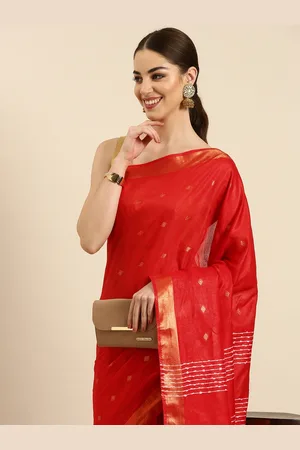 swatika Ethnic Motifs Zari Silk Blend Muga Saree