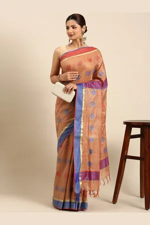 swatika Woven Design Zari Silk Blend Bhagalpuri Saree