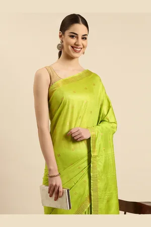 swatika Woven Design Zari Silk Blend Muga Saree