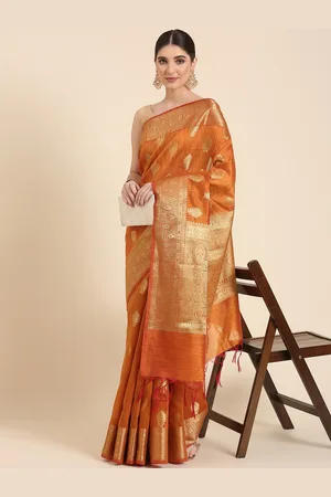 swatika Woven Design Ethnic Motifs Zari Banarasi Saree