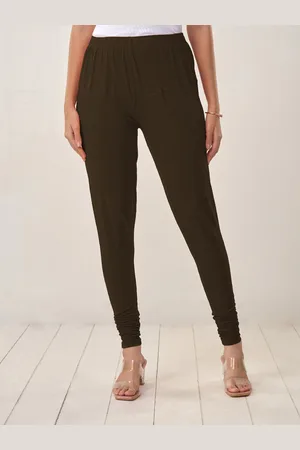 Lyra Women Brown Solid Churidar-Length Leggings