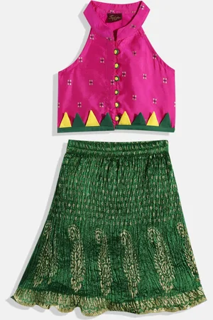 Twisha Girls Printed Top with Skirt