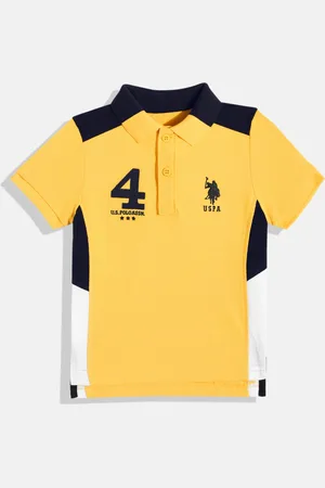 Ralph Lauren Boys Brand Logo Colourblocked Polo Collar Pure Cotton T-shirt