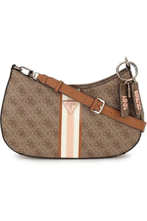 Guess Printed PU Half Moon Shoulder Bag with Quilted