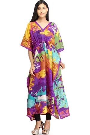 Exotic India Animal Printed Wrap-Around Pure Cotton Maxi Skirt
