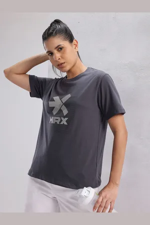 HRX Twin Collection Brand Logo Print Training T-shirt