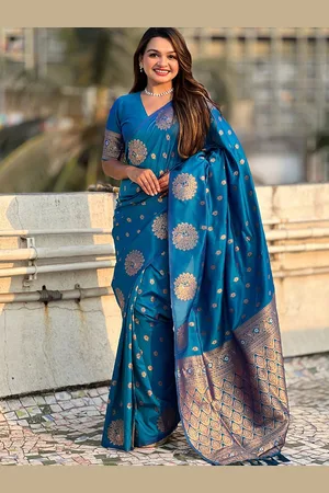 all about you Women Woven Design Zari Banarasi Saree