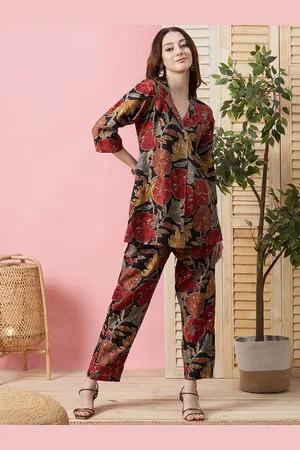 Kalini Floral Printed Pure Cotton Tunic & Trouser