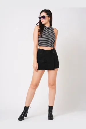 Globus Slim Fit Mid-Rise Front Pocket Denim Skorts