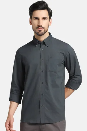 Blackberrys India Slim Button-Down Collar Pure Cotton Casual Shirt