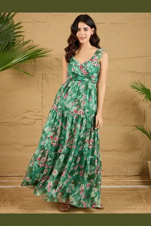 Berrylush Women Floral Printed V-Neck Maxi Dress