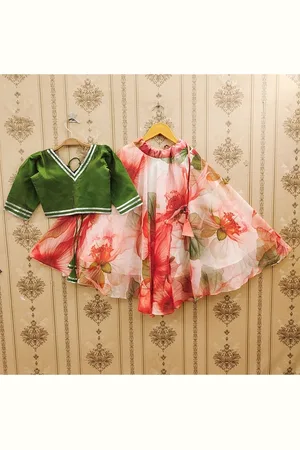 BAESD Girls V-Neck Gotta Patti Ready to Wear Lehenga With Blouse