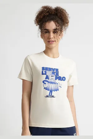 Reebok Women Graphic Printed Short Sleeves Cotton Casual T-shirt