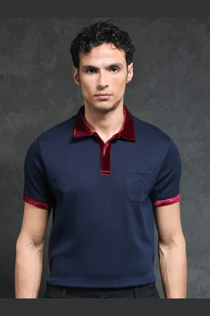 RARE RABBIT Men Danil Polo Collar Applique Slim Fit T-Shirt