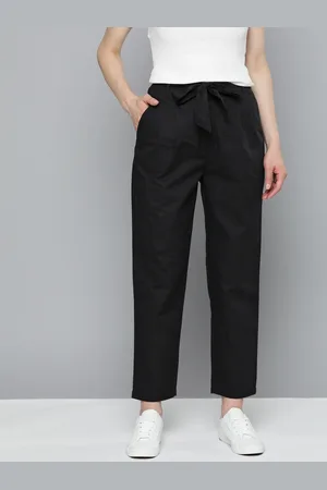 Mast & Harbour Pleated Cropped Trousers with Detachable Belt