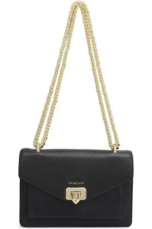 Da Milano Textured Leather Structured Satchel Bag